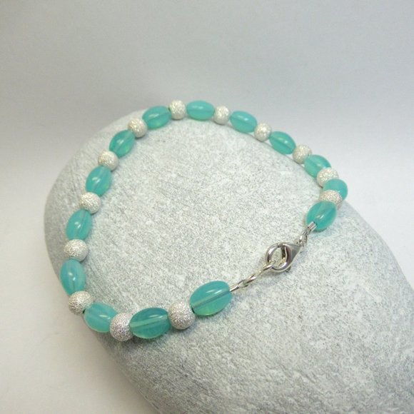 Uranium bead and Sterling Stardust bead bracelet - Picture 6 of 12